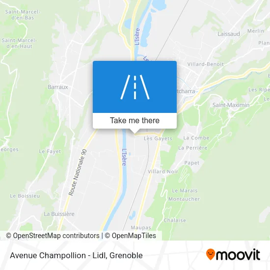 Avenue Champollion - Lidl map