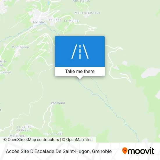Accès Site D'Escalade De Saint-Hugon map