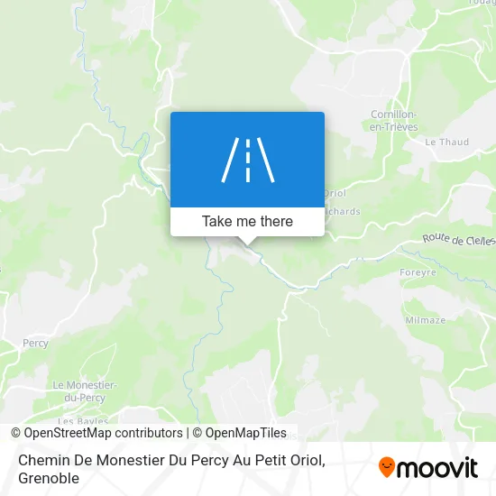 Chemin De Monestier Du Percy Au Petit Oriol map
