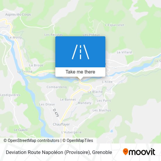 Deviation Route Napoléon (Provisoire) map