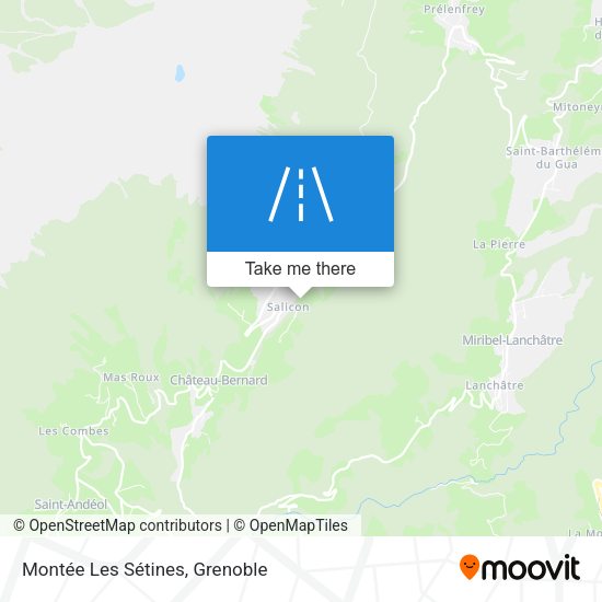 Montée Les Sétines map