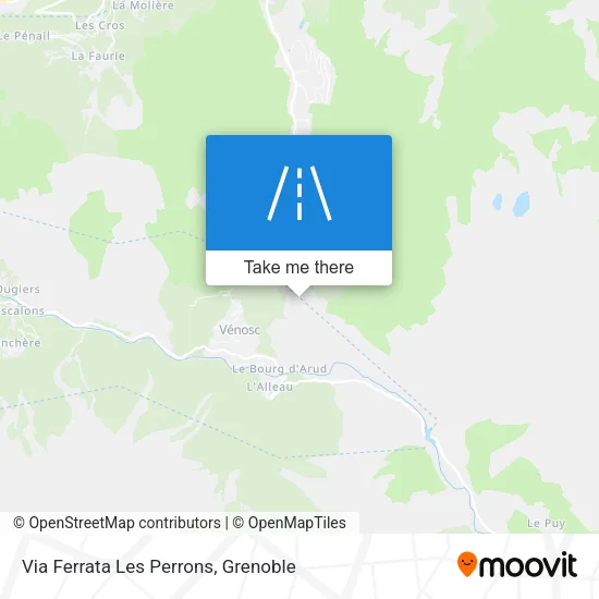 Via Ferrata Les Perrons map