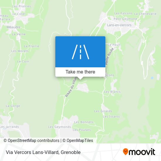 Via Vercors Lans-Villard map