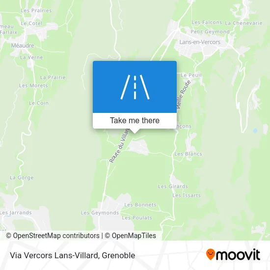Via Vercors Lans-Villard map