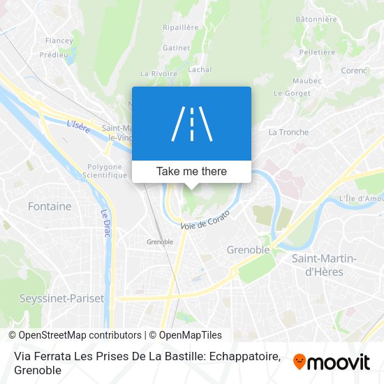 Via Ferrata Les Prises De La Bastille: Echappatoire map