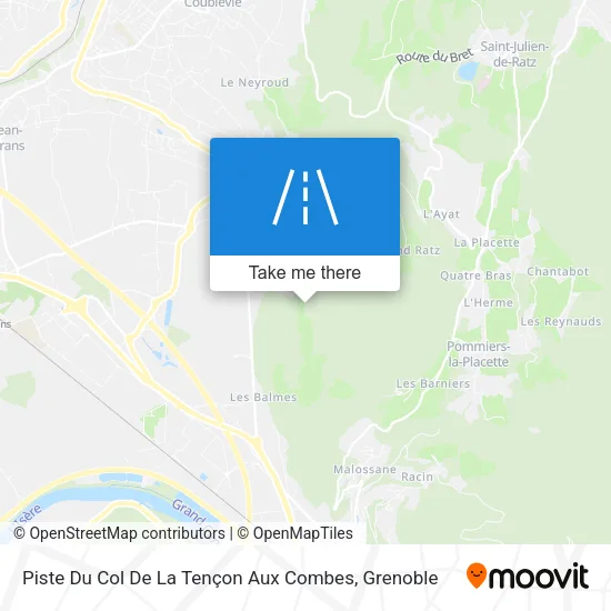 Piste Du Col De La Tençon Aux Combes map