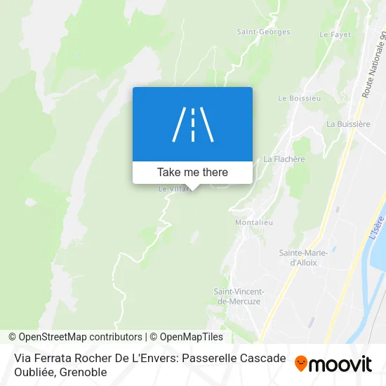 Via Ferrata Rocher De L'Envers: Passerelle Cascade Oubliée map