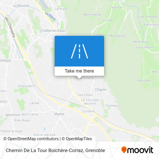 Chemin De La Tour Boichère-Corraz map