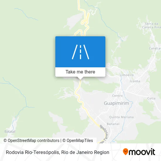 Rodovia Rio-Teresópolis map