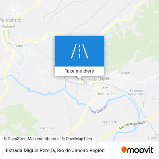 Estrada Miguel Pereira map
