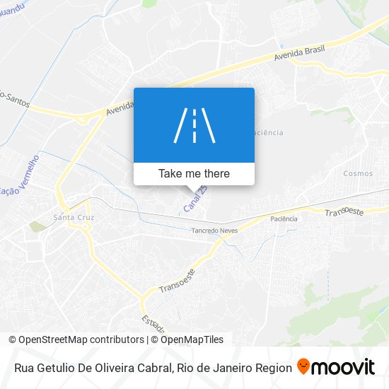 Mapa Rua Getulio De Oliveira Cabral