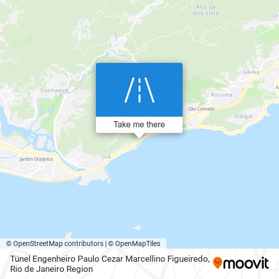 Mapa Túnel Engenheiro Paulo Cezar Marcellino Figueiredo