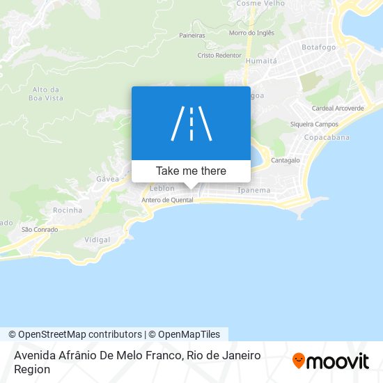 Mapa Avenida Afrânio De Melo Franco