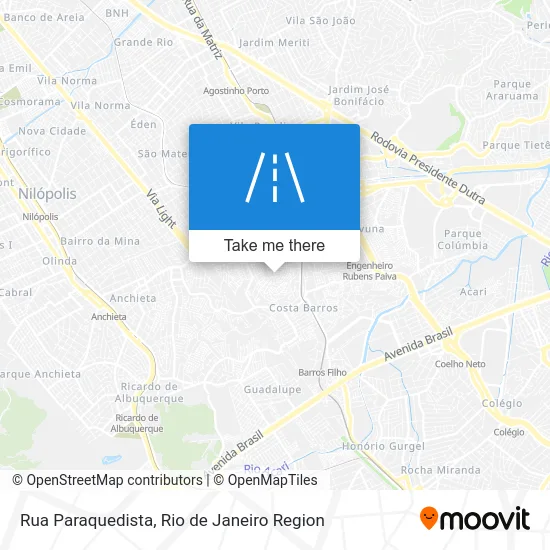 Rua Paraquedista map