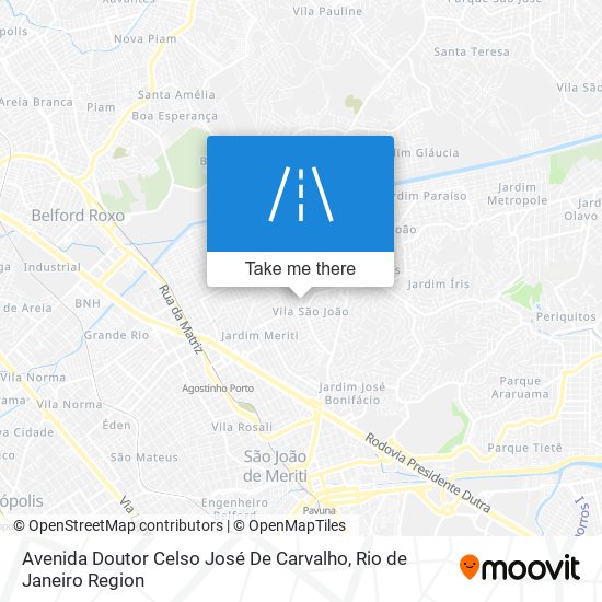 Mapa Avenida Doutor Celso José De Carvalho