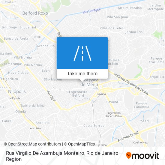 Mapa Rua Virgilio De Azambuja Monteiro