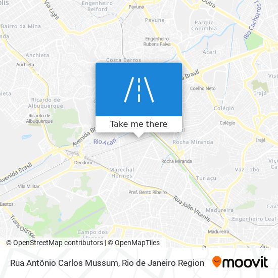 Mapa Rua Antônio Carlos Mussum