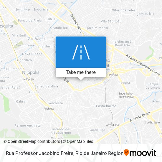 Mapa Rua Professor Jacobino Freire