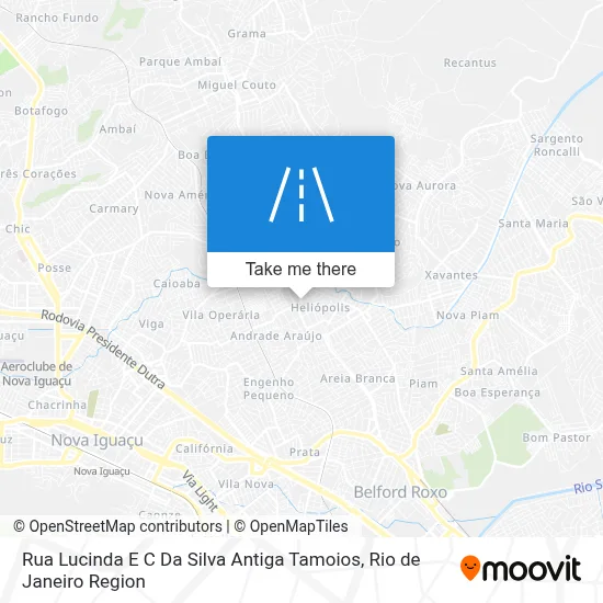 Rua Lucinda E C Da Silva Antiga Tamoios map