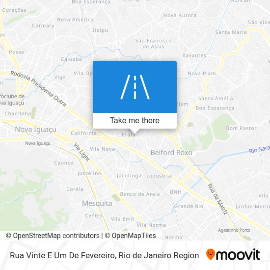 Rua Vinte E Um De Fevereiro map