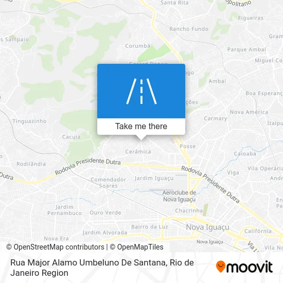 Rua Major Alamo Umbeluno De Santana map