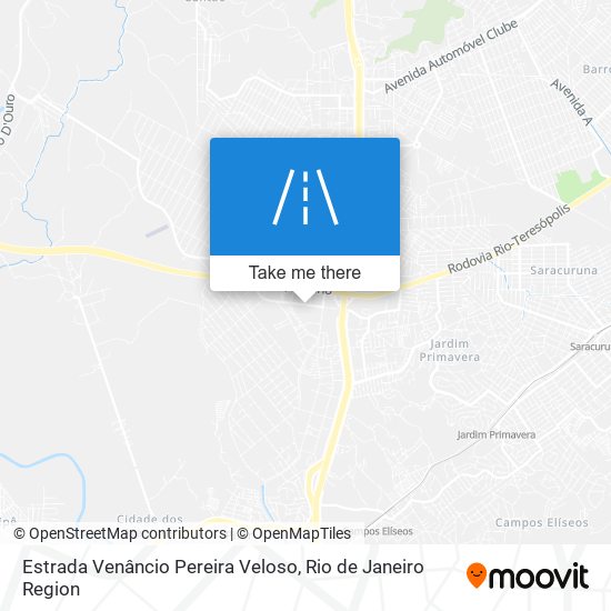 Mapa Estrada Venâncio Pereira Veloso