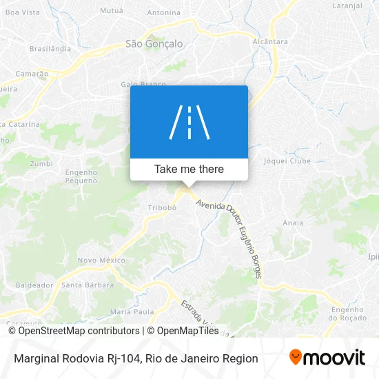 Marginal Rodovia Rj-104 map