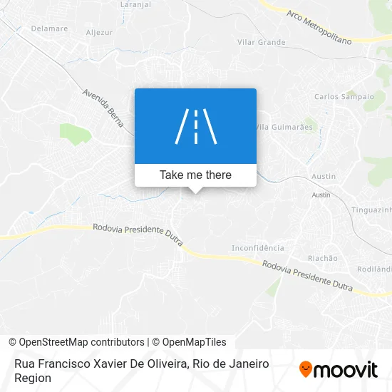 Rua Francisco Xavier De Oliveira map