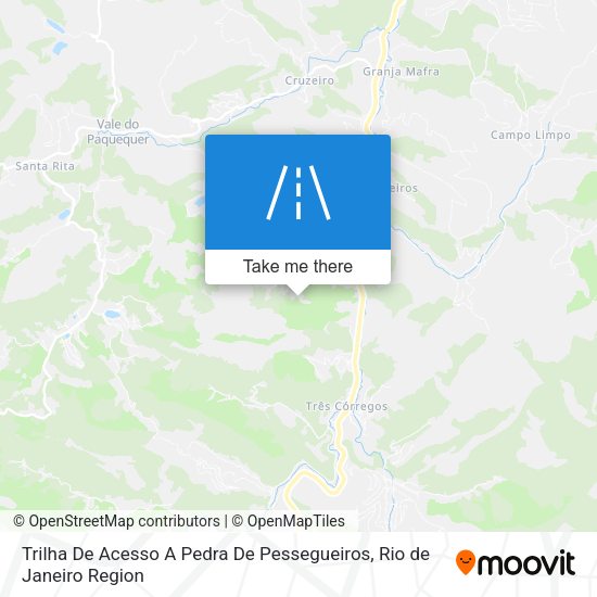 Trilha De Acesso A Pedra De Pessegueiros map