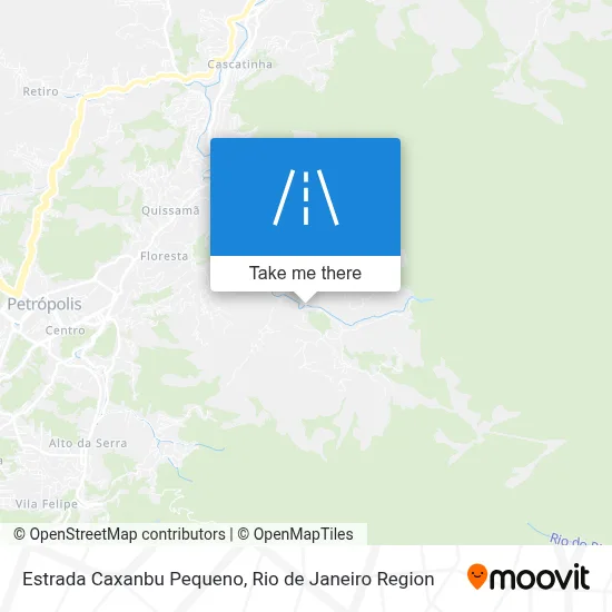 Estrada Caxanbu Pequeno map