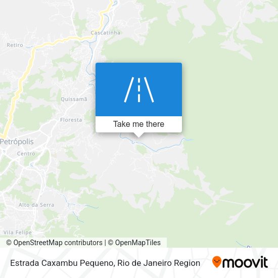 Estrada Caxambu Pequeno map