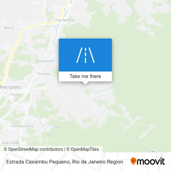 Estrada Caxambu Pequeno map