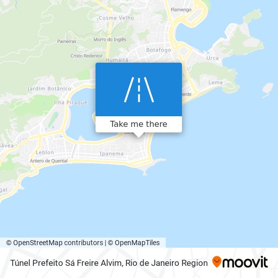 Mapa Túnel Prefeito Sá Freire Alvim