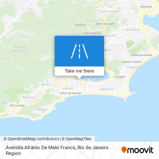 Mapa Avenida Afrânio De Melo Franco