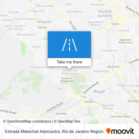 Estrada Marechal Alencastro map