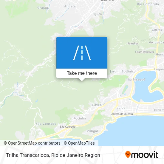 Trilha Transcarioca map