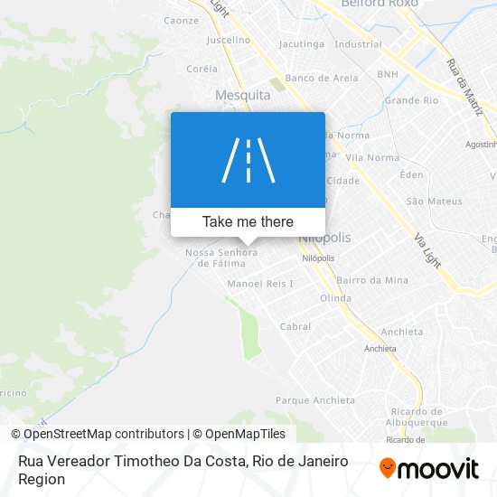 Mapa Rua Vereador Timotheo Da Costa