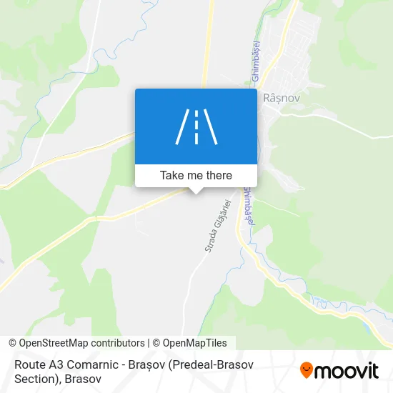 Route A3 Comarnic - Brașov (Predeal-Brasov Section) map