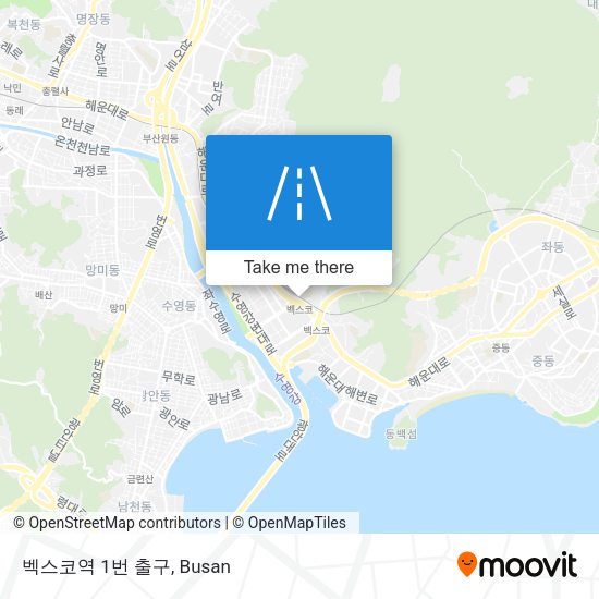 벡스코역 1번 출구 map