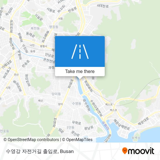수영강 자전거길 출입로 map