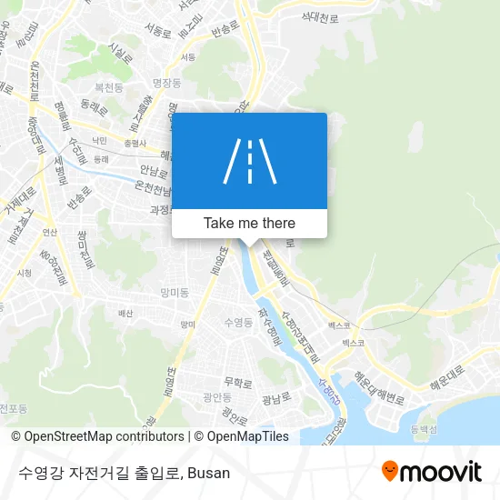 수영강 자전거길 출입로 map