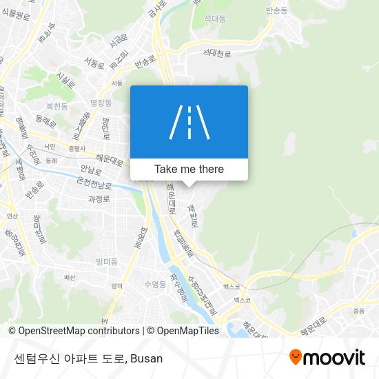 센텀우신 아파트 도로 map