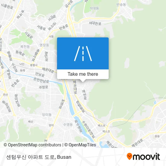 센텀우신 아파트 도로 map