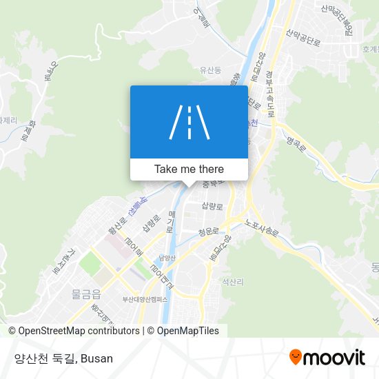 양산천 둑길 map