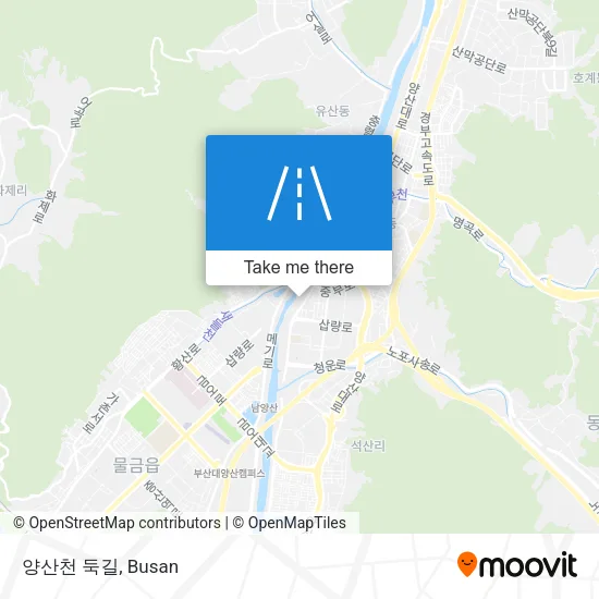양산천 둑길 map