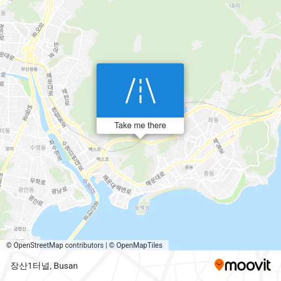 장산1터널 map