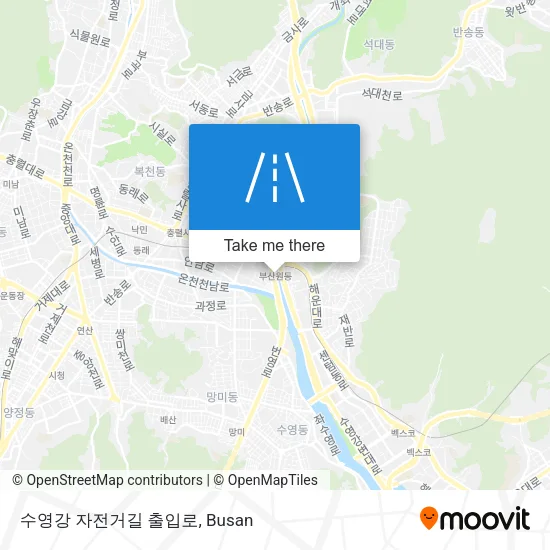 수영강 자전거길 출입로 map