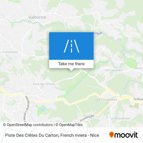 Piste Des Crêtes Du Carton map