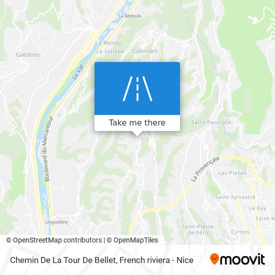 Chemin De La Tour De Bellet map