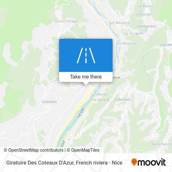 Giratoire Des Coteaux D'Azur map